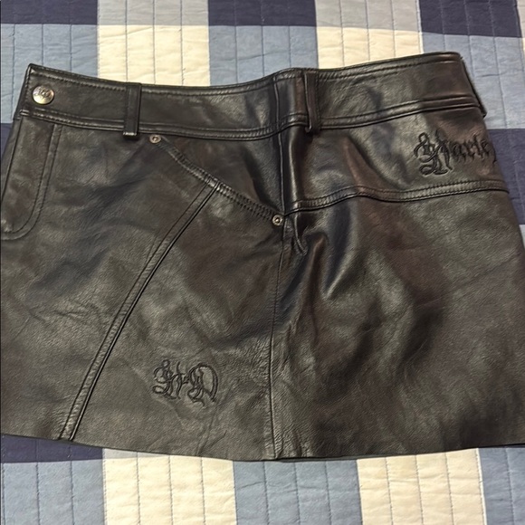 Harley-Davidson Black Leather Mini Skirt for Night Out - Picture 8 of 9